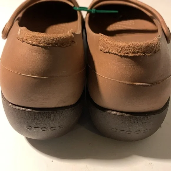 Crocs Womens US Size 6 Alice Brown Round Toe Slip On Flat Mary Jane Shoes - Picture 3 of 8